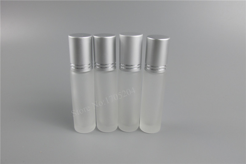 

10X10ml Empty essential oil glass bottle 1/3 oz glass roll on bottles 10cc Frosted perfume roller vials