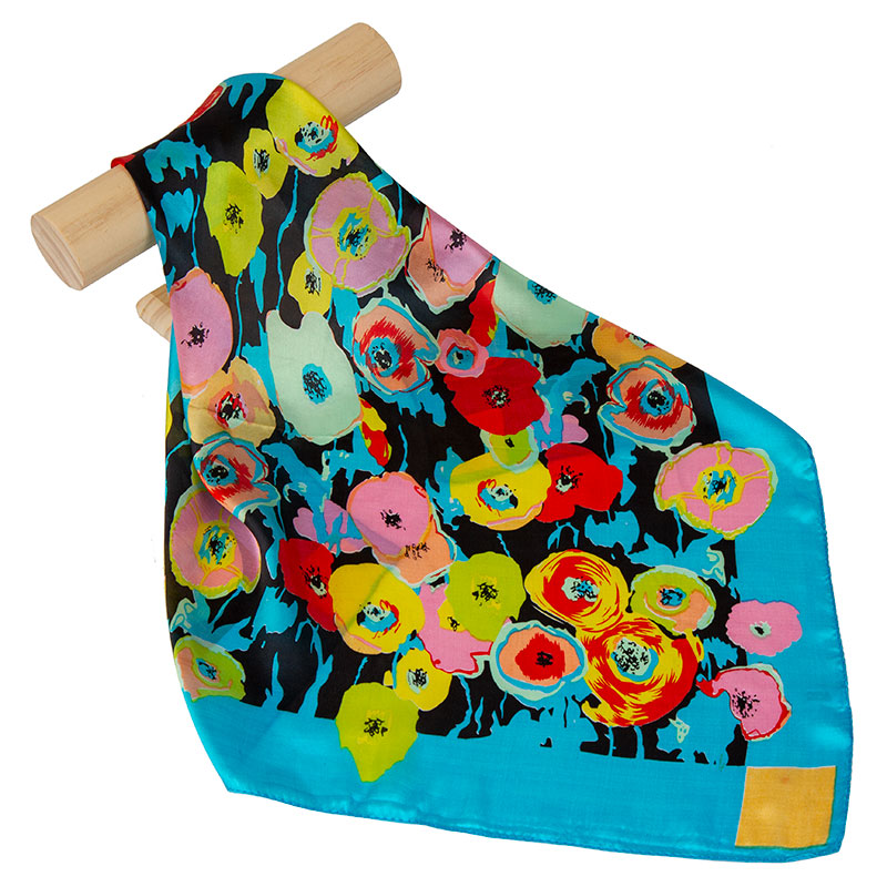 

Natural Silk Scarf Women Bandana Female Flower Hair Scarf for Women Silk Headband Fashion Women's Square Face Mask