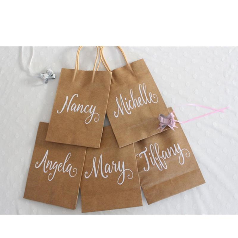 

Custom Kraft gift bags, Bridesmaid Gift Bags, Bachelorette Party Bridal Wedding black white kraft paper bags