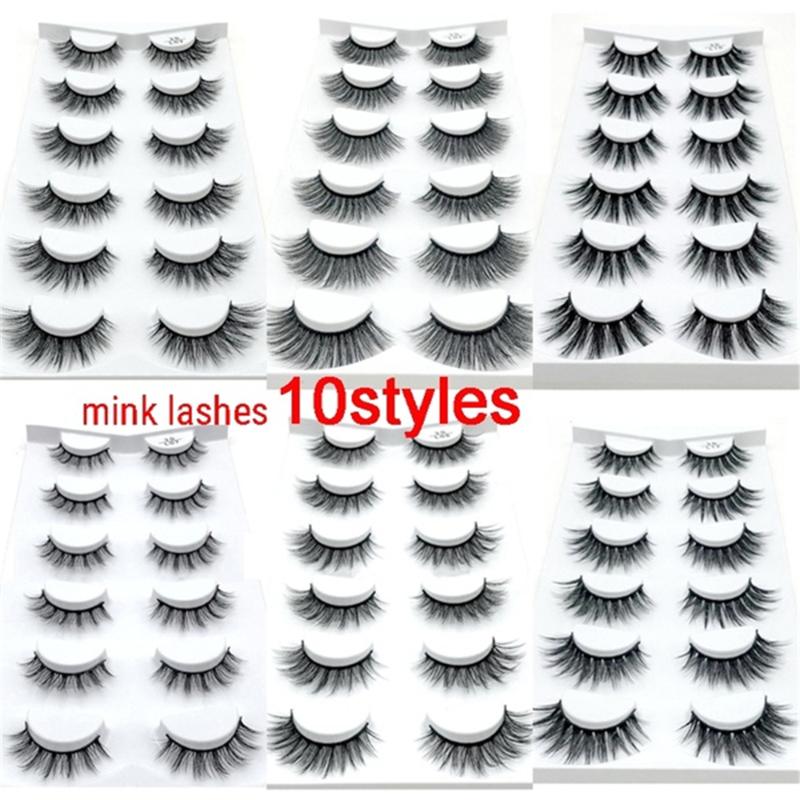 

10Pairs/set 3D Mink Hair False Eyelashes for Woman 3D Handmad Natural/Thick Long Eye Lashes for Makeup Beauty