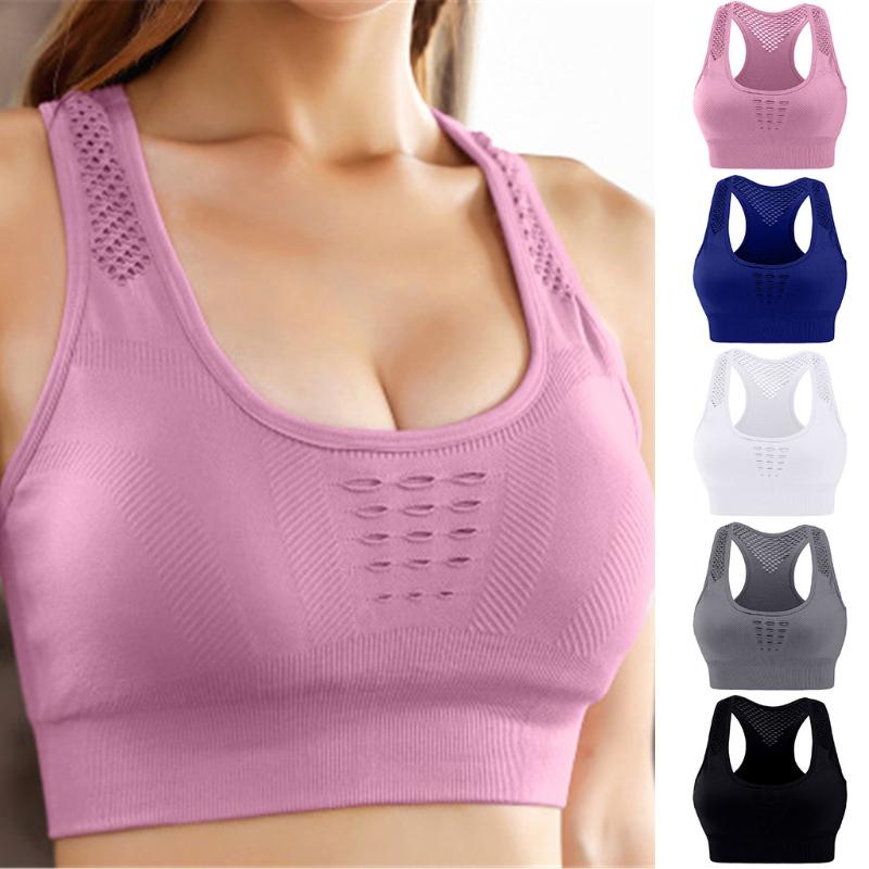 

Women Sports Bra Sexy Mesh Brathable Sports Top Push Up Female Gym Fitness Underwear Female Seamless, Ny