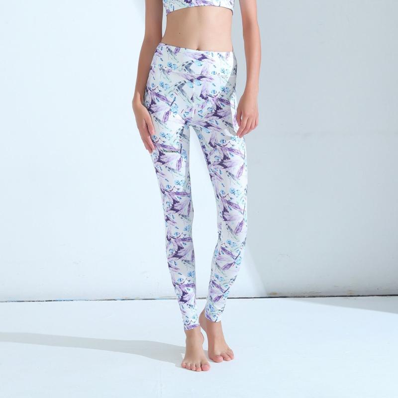 

Hot Sale Sport Leggings Gym Clothes High Waist Compression Pants Sexy Running Floral Print Yoga Tights Women Fitness Yoga Pants, Purple