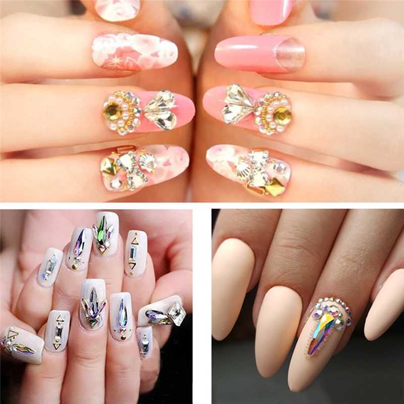 

Multi-size Glass Crystal Rhinestone Diamond Gem 3D Glitter Nail Art Decoration Beauty