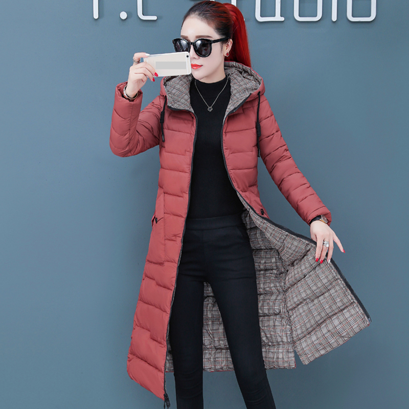 

Hooded X-long Jacket Women Plus Size Solid Slim Parkas Female Winter Casual Thick Cotton Padded Overcoat Female Long Puffer Coat, Beige