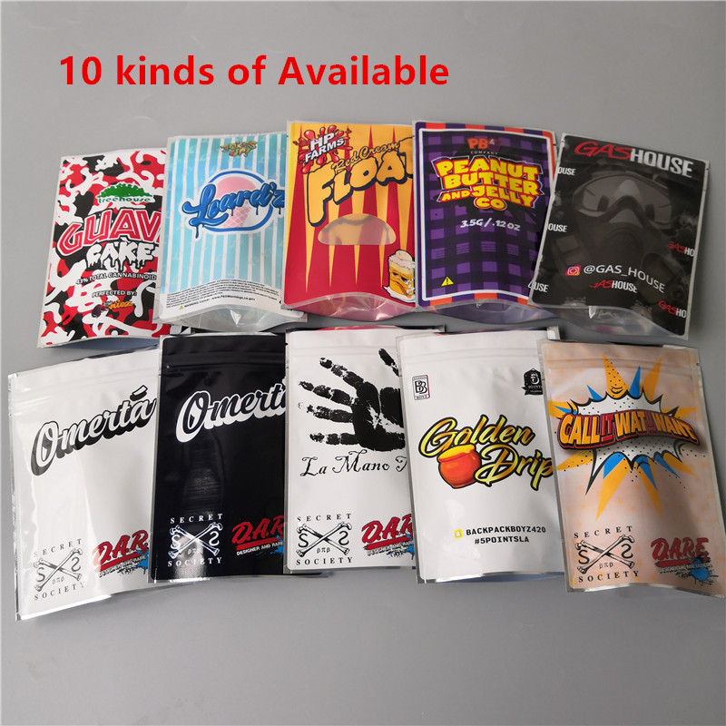 

10 kinds 3.5g Gas house Red cream Float cookies bags mylar bag Guava cake Leardz Smell Proof Packaging Bag