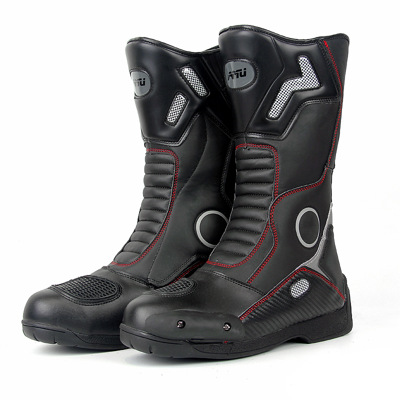 

AMU Waterproof Motorcycle Boots Reflective Motorbike Touring Shoes Antislip Wear resistant Leather Motocross Boots
