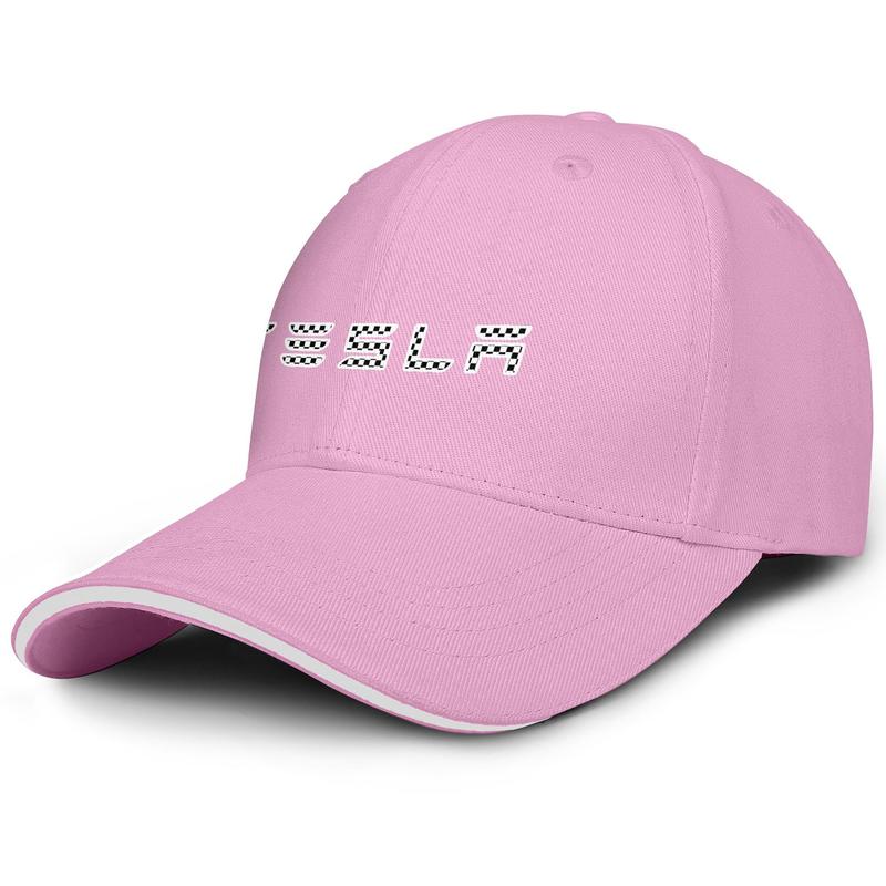 

Unisex ed tesla car Black and white plaid Fashion Baseball Sandwich Hat Design Cute Truck driver Cap Electric energy pink breast cancer, Blue;gray