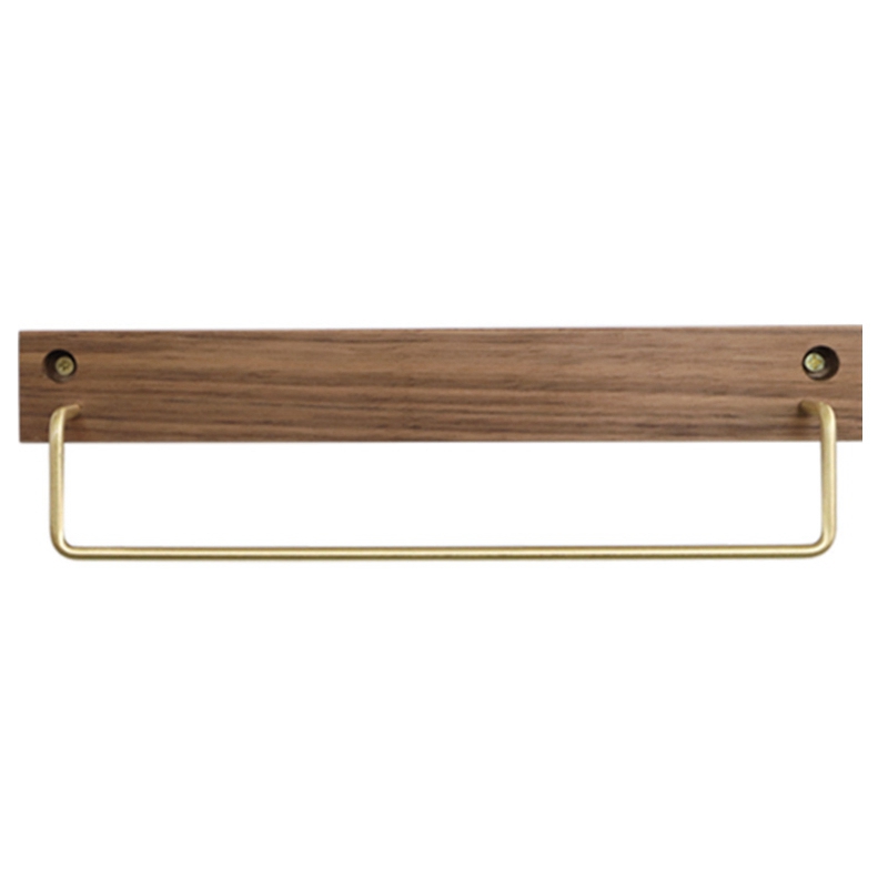 

Black Walnut Solid Wood Towel Rack Bathroom Shelf Wall Mounted Bathroom Single Rod Towel Rack Hanging Rod Kitchen, Yellow