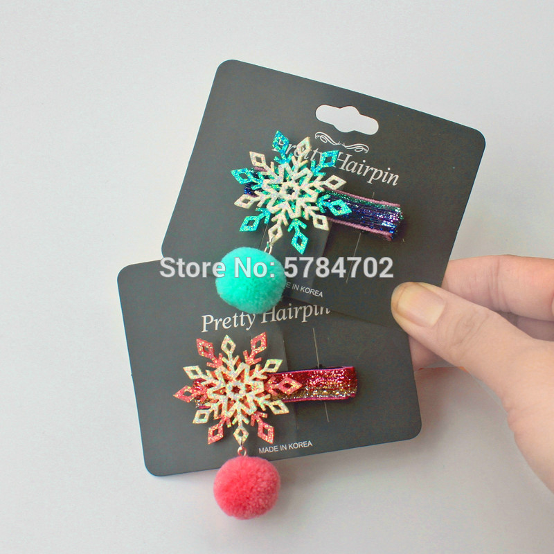

glitter snow with little ball pink kids hair shining hair clip girls princess glitter children's clips baby girl gift, 02
