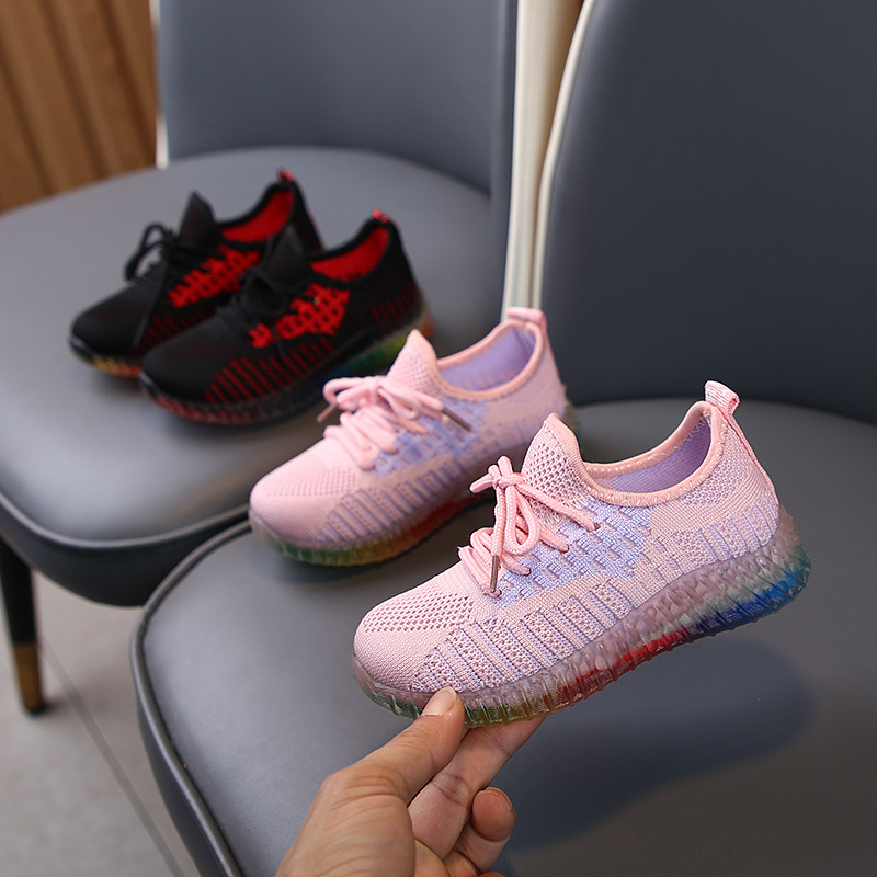 

Kid Running Sneakers Summer Children Sport Shoes Tenis Infantil Boy Basket Footwear Lightweight Breathable Girl Chaussure Enfant, Black