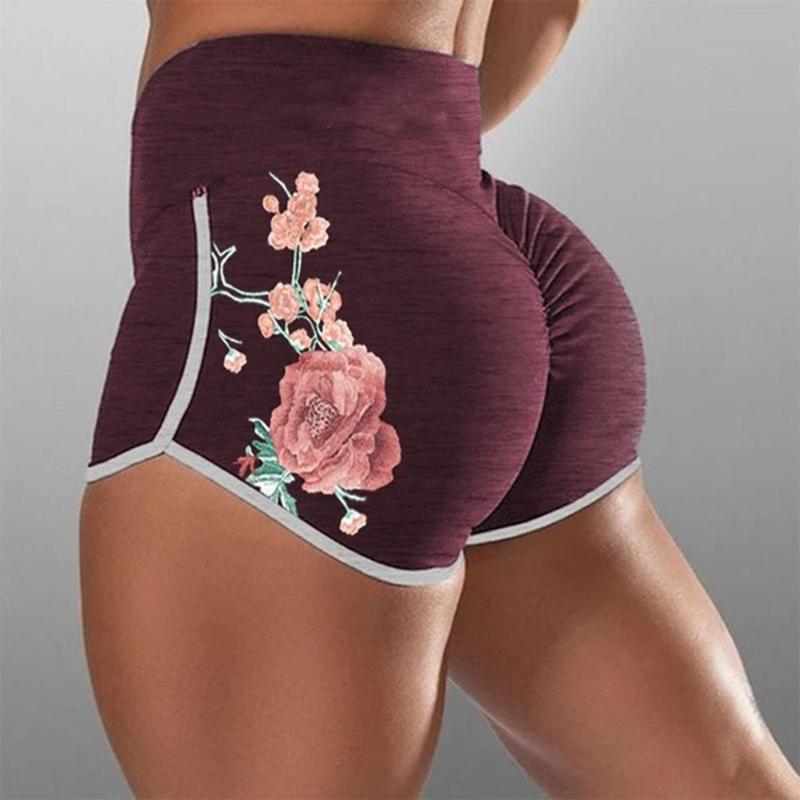 

High Waist Workout Shorts sexy tight hip print Seamless Fitness Yoga Short Scrunch BuYoga Shorts Sport Women Gym Leggings, 02