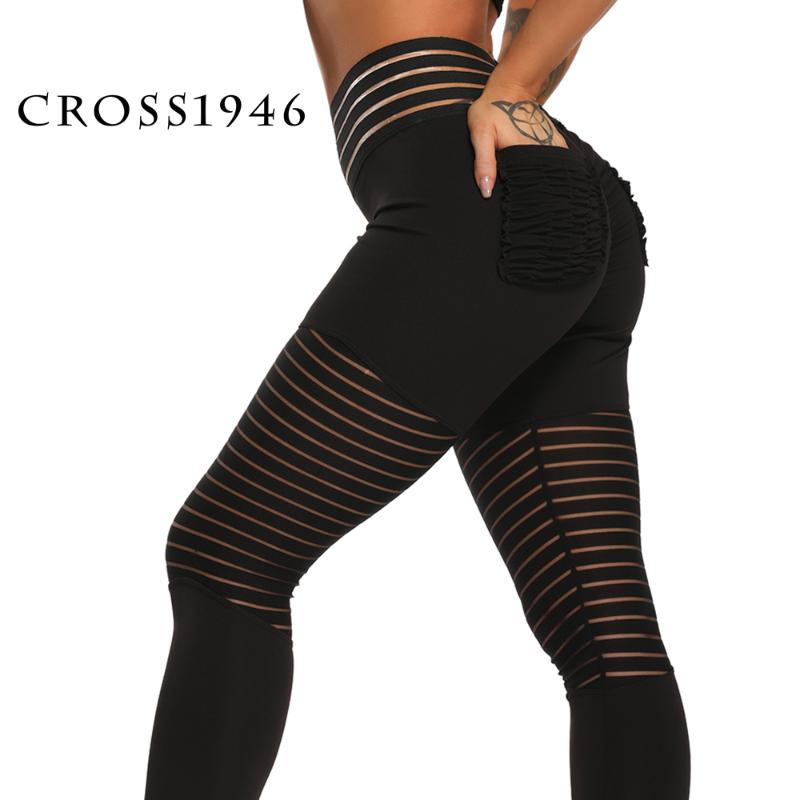 

Stitching Yoga Women Pants Gym Running Fitness Leggings Floral Print Yoga Pants Push Up Workout Breathable Sportwears, Black