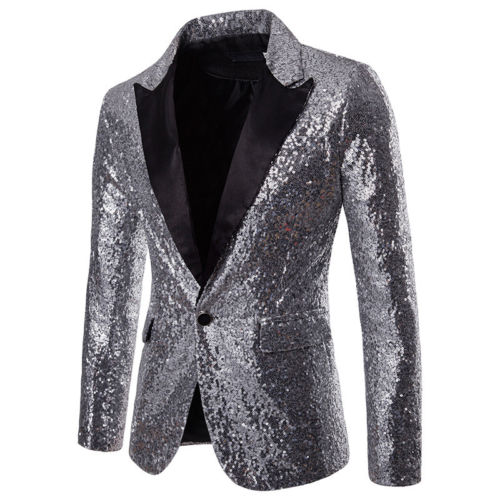 

2020 NEW Men's Blazer Sequins Clubs Wedding Party Tuxedo Dinner Formal Suit Jackets