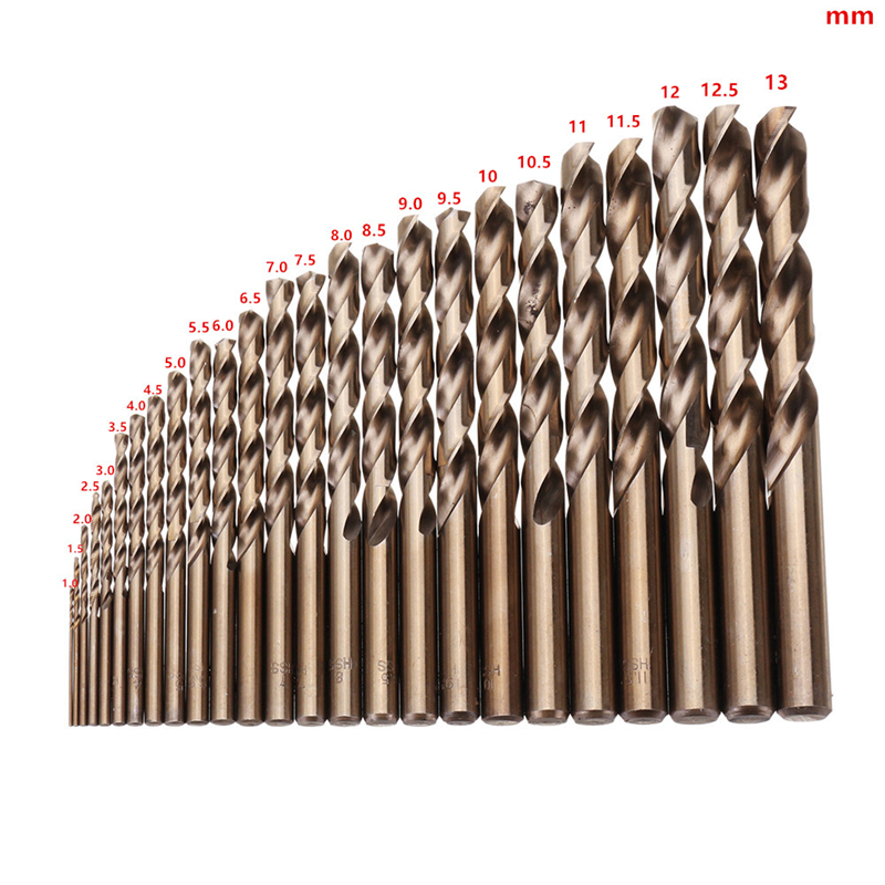 

High Quatity HSS-Co M35 Cobalt Twist Drill Bit Set for Metal Wood Drilling 13pcs 1.5-6.5mm/19pcs 1-10mm/25pcs 1-13mm