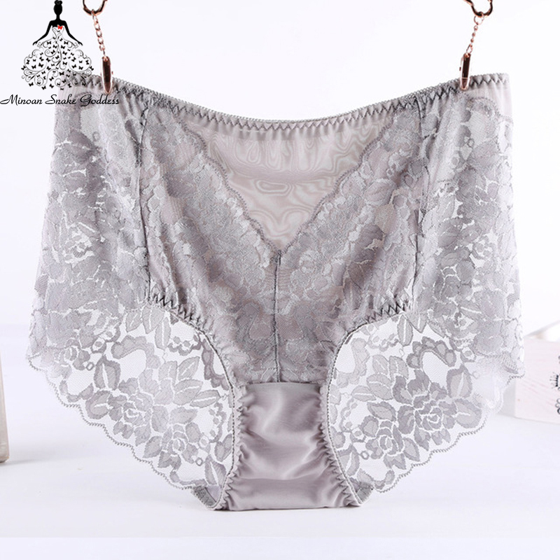 

Lace Panty Cotton Briefs For Women Underwear High Waist Transparent Panties Plus Size 2XL 3XL  Underwear Intimates Lingerie, Black