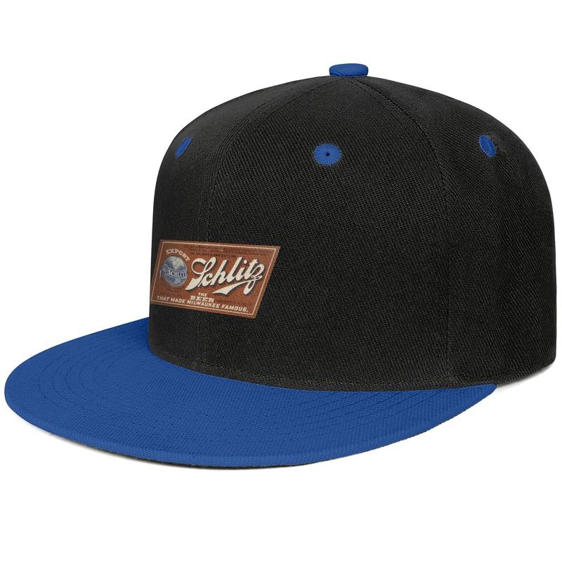

Schlitz Beer Vintage Unisex Flat Brim Baseball Cap Styles Youth Trucker Hats beer Logo Malt Liquor, Blue;gray