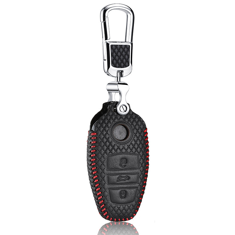 

key cover for vw touareg 2011 -2017 Car Key case leather holder for, Black