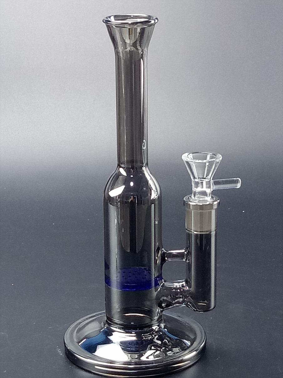 

Gray Glass Water Pipes Blue Honeycomb Perc Glass Bongs 8.6Inches Female Joint with Bowl for Smoking Chicha