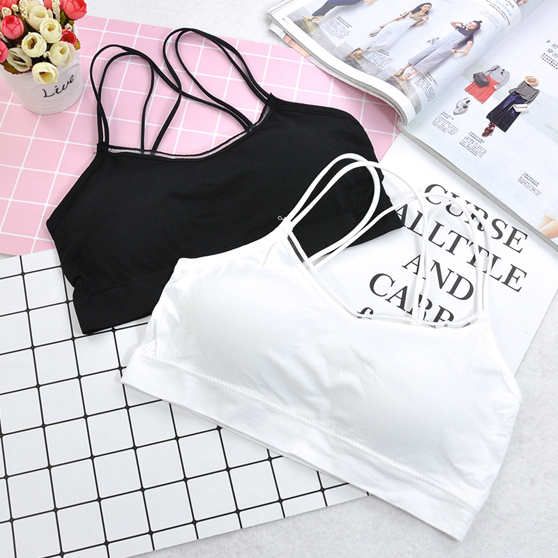 

Gym Sports Bra Women Fitness Underwear Female Running Top Bra Women Gym Yoga Running High Elastic Cotton Solid Sports Tops, Black