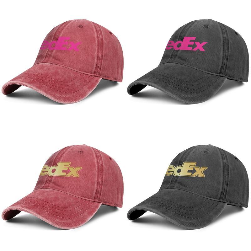 

Stylish FedEx pink breast cancer logo Unisex Denim Baseball Cap Fitted Classic Hats Federal Express gold white 3D flag Purple trace gray, Blue;gray