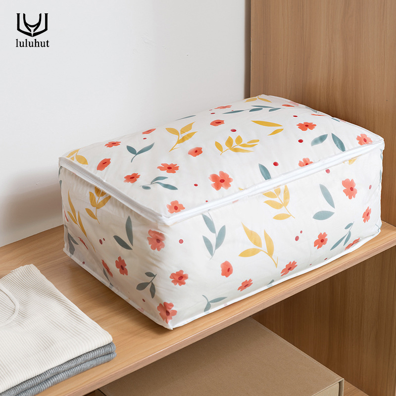 

luluhut quilt storage bag wardrobe organizer large square pillow clothes packing bags with zipper Moisture-proof finishing bag