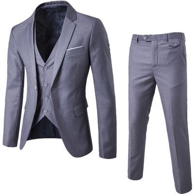 

Top Selling Classic Grey Men Suits Wedding Groom Costume Homme Slim Fit Man Blazer Terno Masculino 3 peiece (Jacket+Pant+Vest, Navy blue