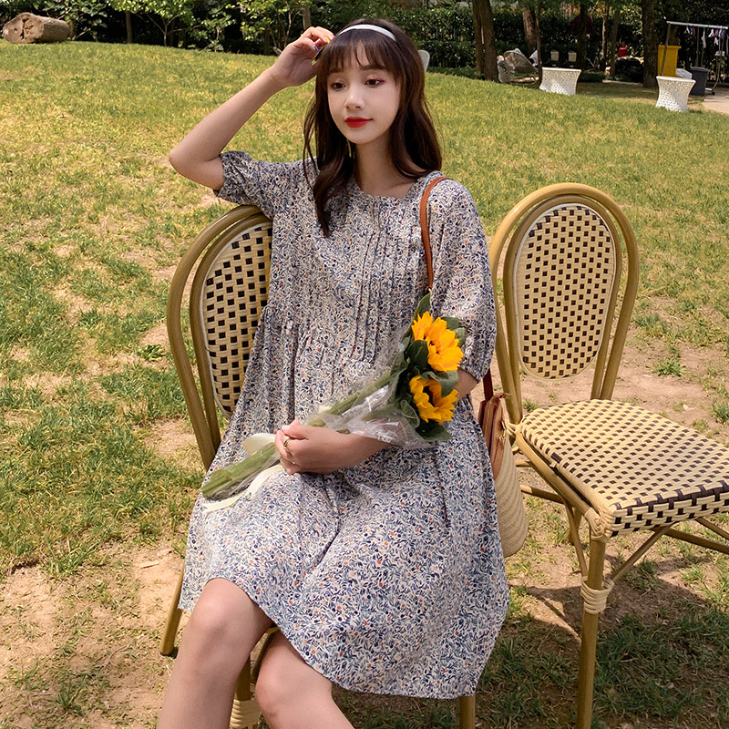 

9120# Maternity Clothes Nursing Dress Summer Stylish Floral Dress for Pregnant Women Pregnancy Clothes Breastfeeding, The picture color