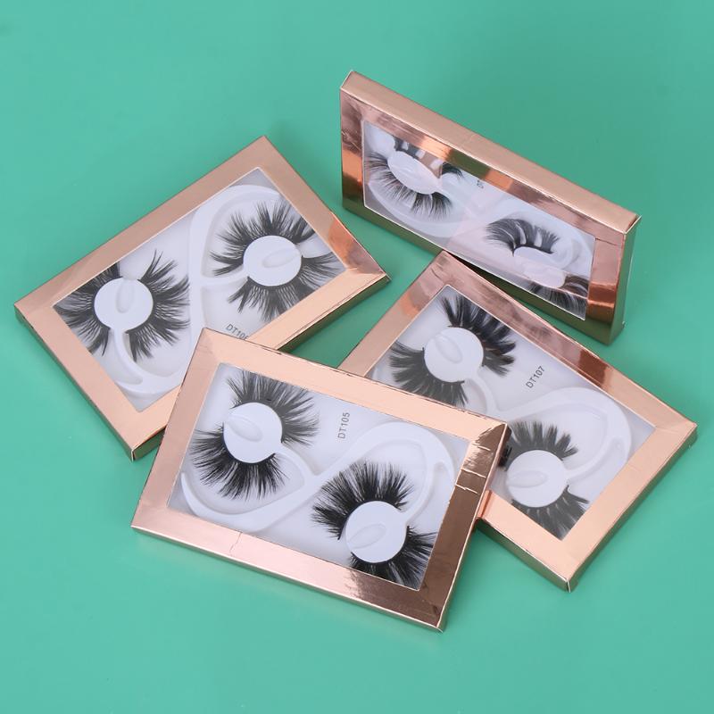 

1/2 pairs 25mm Lashes Fluffy Messy False Eyelashes 3D Mink Eyelashes Dramatic Long Lashes Makeup Extension Tool