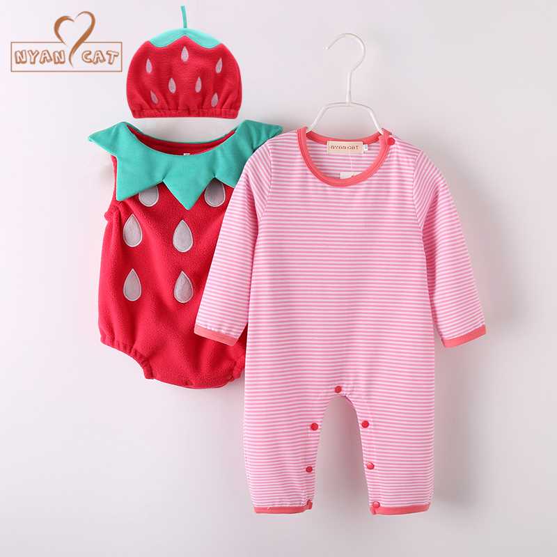 baby girl strawberry romper