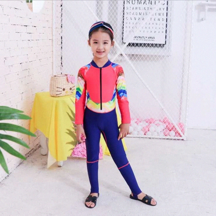 Digirlsor Toddler Kids Girls Two Piece Rash Guard Swimsuits Long Sleeve Sun Protection Wetsuit Beach Swimwear Surf Suit