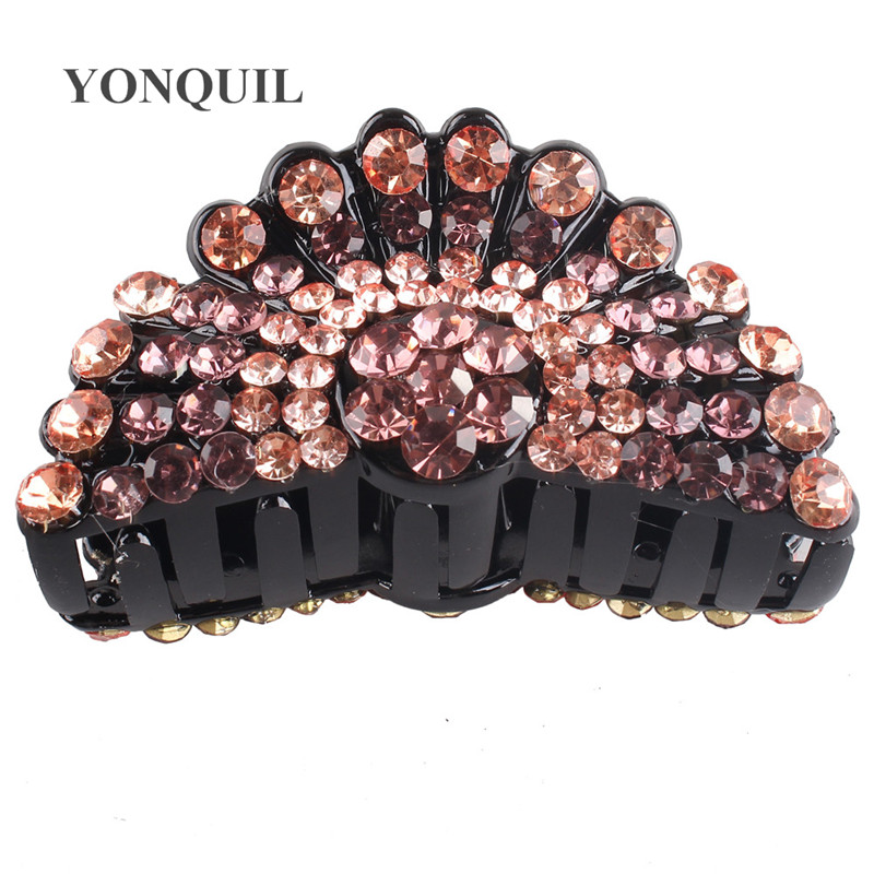 

Shining Crystal Hair Clamps Claw Clip Lady Female Casual Rhinestone Barrette Crab Hair Bath Claw Ponytail Clip Accessories