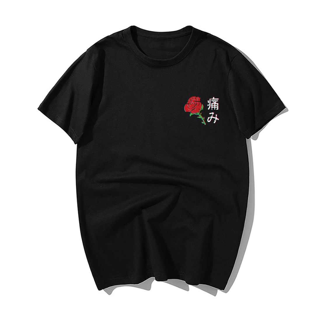 

Japanese Aesthetic Rose T Shirt Men Funny Tshirts Summer Casual Cotton Short Sleeve Tshirt Harajuku Sweatshirt Hip Hop Tops Tees, White 6