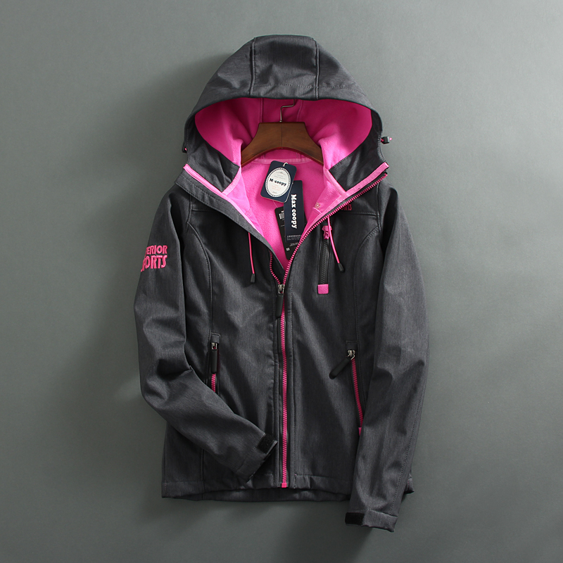 

Fall Winter Women Jackets Hiking Softshell Waterproof Breathable Multi-functional Sports Hiking Jacket Women Russian Size 3XS-S, As pic
