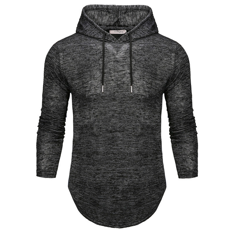 

Men' T-Shirts FFXZSJ Brand Long-sleeved Hooded Casual T-shirt, Fashionable And Stylish Comfortable Cotton European Size -2XL, Black