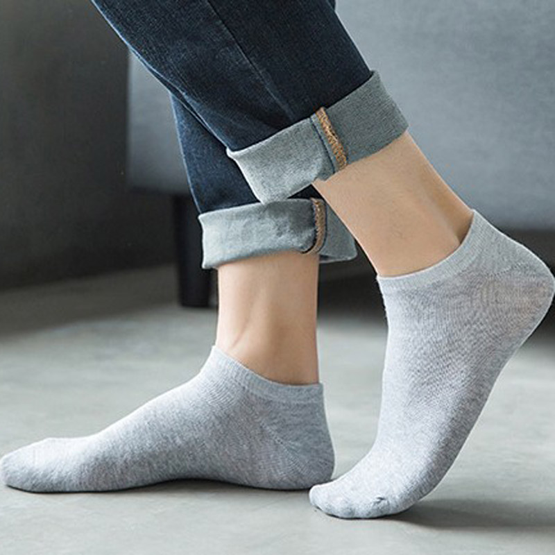 

Spring Summer High Quality Men Boat Short Socks White 10 Pairs Brand Business Leisure No Show Crew Socks 100 Cotton, Black