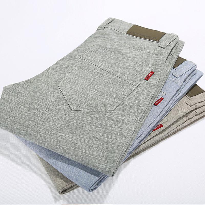 

Wholesale-Men's Flax Cotton Fashion joggers Men Casual Pants Men Spring Autumn Thin Pants Trousers Clothing pantalon homme1, Khaki 801