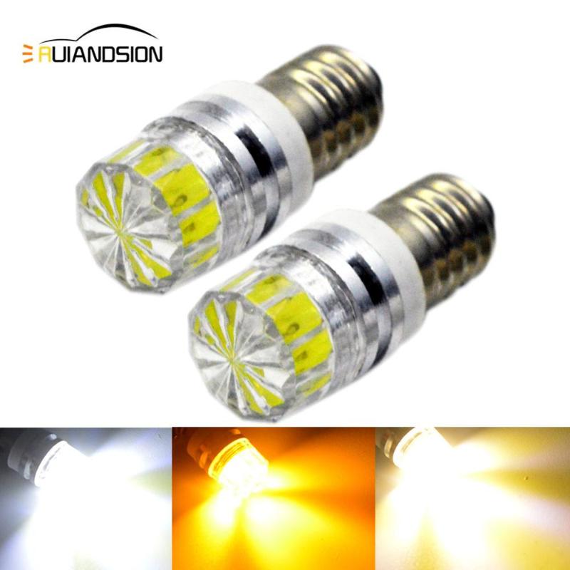 

E10 Screw LED Light COB 2W 3V 6V 12V DC Motorcycle Auto Car LED Interior Light Torch Headlamp White Warm White Yellow