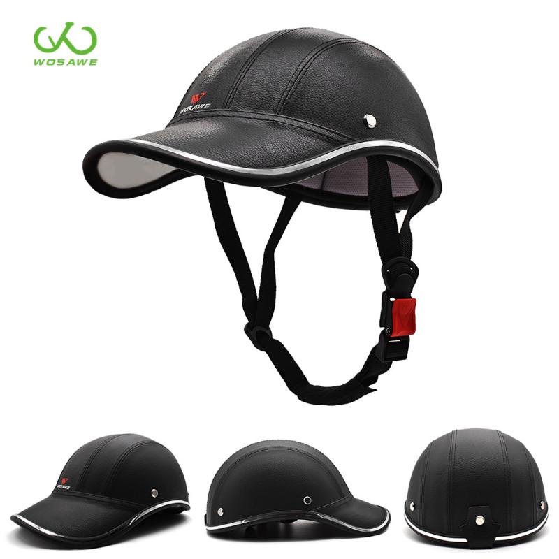 

WOSAWE Water Repellent Motorbike Helmets PU Leather Equestrian Sports Horse-riding Bike Bicycle Safety Caps Motorcycle Hats