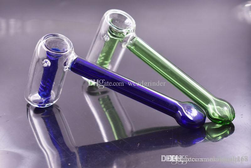 

Colorful Glass Hammer tobacco pipe perc percolator bubbler blunt glass smoking pipe Dab rig bongs Free shipping