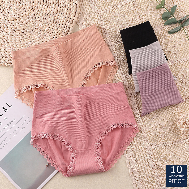

Wholesale 10 pcs/lot Wholesale t Women's briefs Comfortable Cotton High waist underwear Women Ultra-thin Panties YLF 6001, 10 pcs mix color