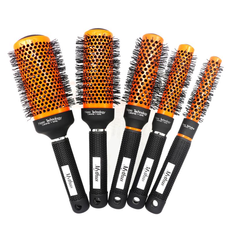 

Mythus Orange Hairdressing Round Ceramic Brush 5 Sizes Salon Hairstyling Comb For Hair Curls Ionic Hair Brush Do Not Damage