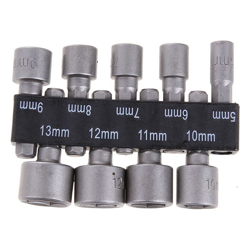 

9pcs/set 5mm-13mm 1/4inch DIY Hex Shank Socket Sleeve Nozzles Nut Driver Bit Set Drill Bit Adapter for Woodworking Power Tool