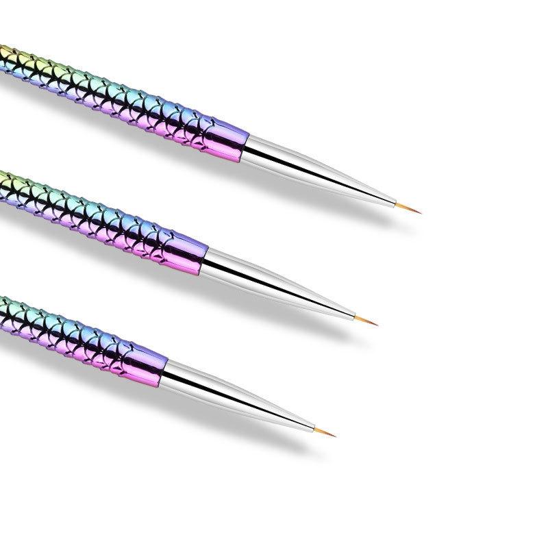 

3pcs/set Mermaid Nail Art Pen Gel Extension Brush Cepillo De Arte De Unas Tips Painting Drawing Manicure Pen Set Beauty Tools Nail Art Brush
