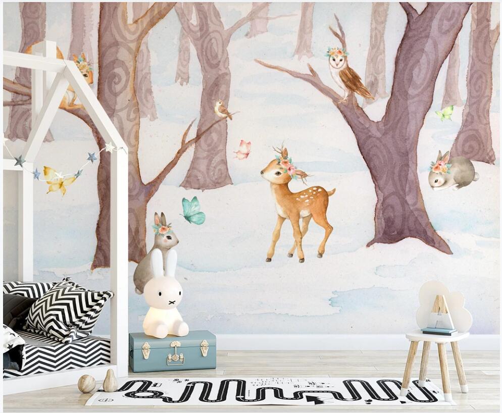 

3d wallpaper custom photo mural on the wall Cartoon animal forest children's room home decor 3d wall murals wallpaper for living Room, Non-woven wallpaper