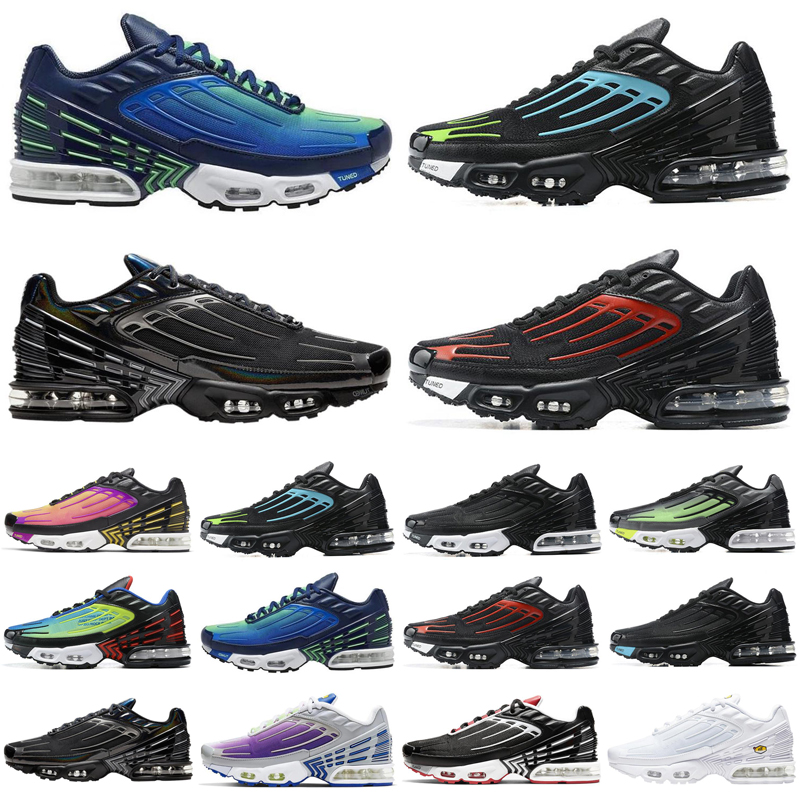

newest tn plus 3 men women running shoes triple white Black Iridescent Parachute Pack mens womens trainers sports sneakers runners, #2 hyper violet 36-45