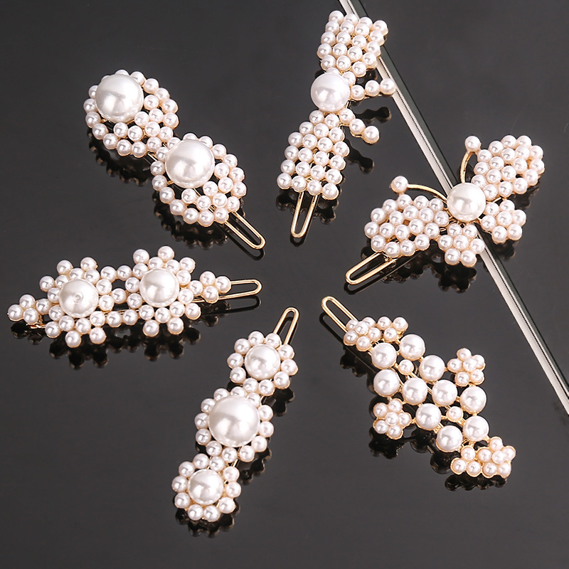 

Fashion Imitation Pearl Butterfly Flower Hair Clips Women Ornament Hairpins Bangs Clip Headband Beauty Styling Hair Accessories