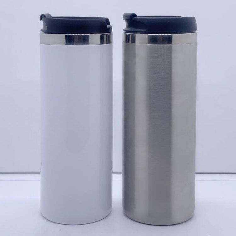 

Newest 420ml double wall stainless steel sublimation coffee mug vacuum insulated skinny tumbler with lid custom, Multi-color