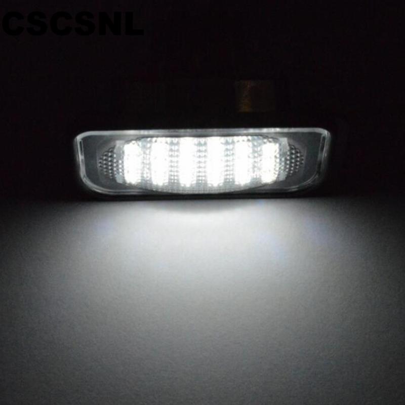

CSCSNL 1 Pair White Led License Plate Light For W203 Car Number Plate Lamp For W203 4Door 2001-2007, As pic