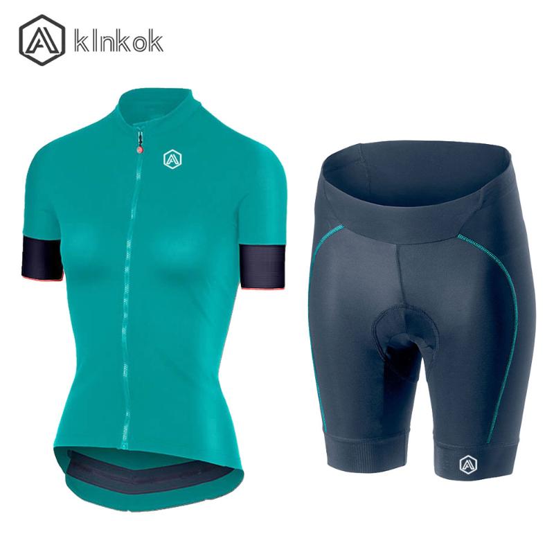 

Women's Summer Cycling Jersey Set Breathable MTB Mountain Bicycle Cycling Clothing Short Sleeve Padded Shorts Suit Quick Dry, Black