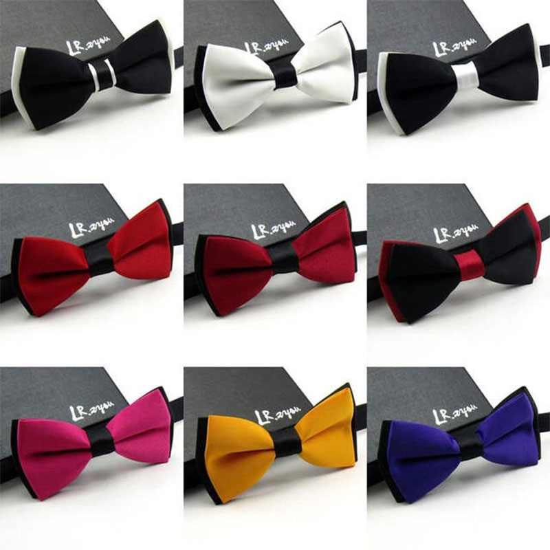 

Men Fashion Bow tie Classic Bow Ties for Men Married the Groom Color Block Decoration Butterfly Block Color Cravat Bowknot